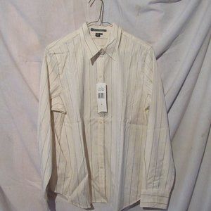 Ralph Lauren Beige Shirt with Blue Pinstripes
